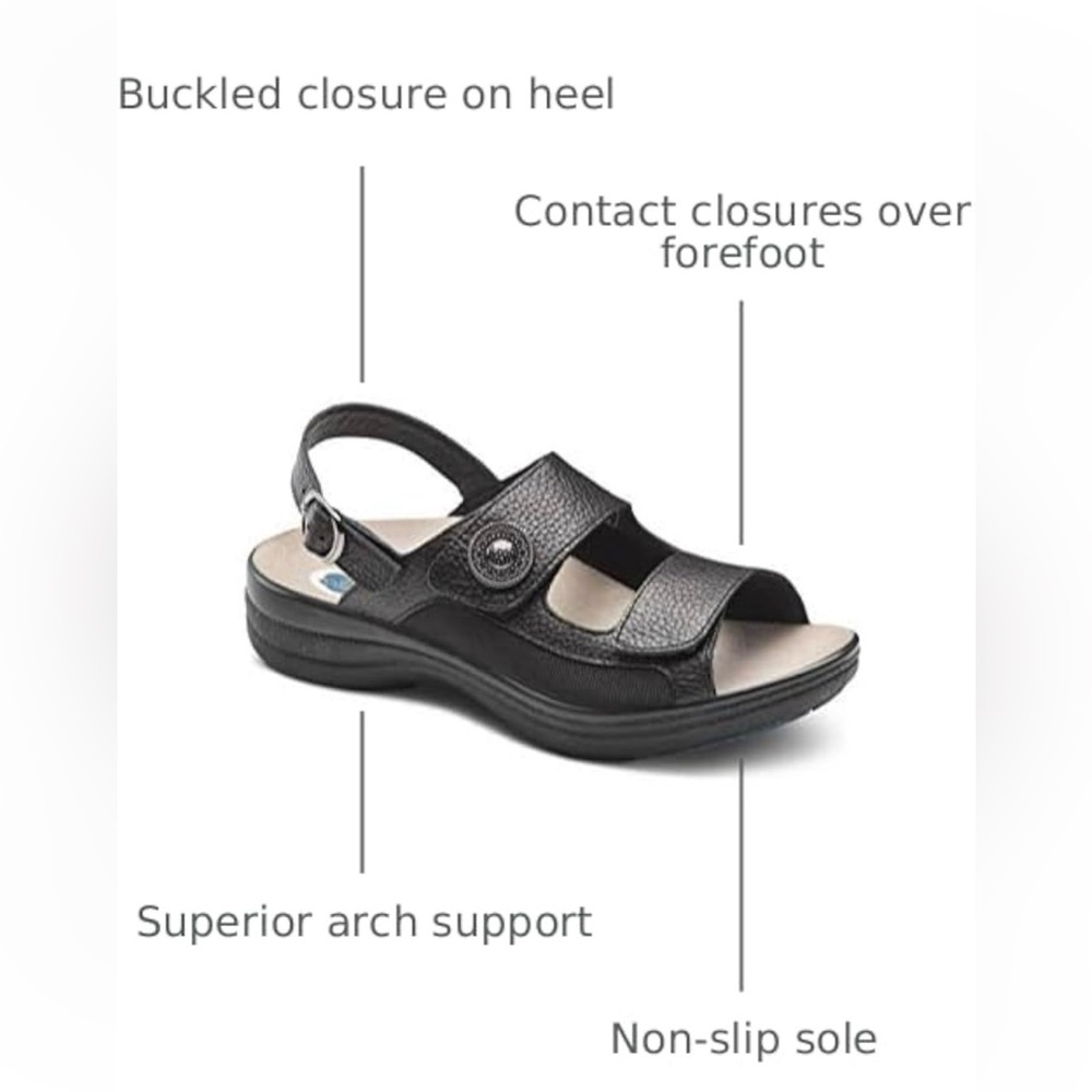 Dr. Comfort Women’s Lana Arch Support Non-Slip Sandals Black sz 8 - Picture 4 of 11